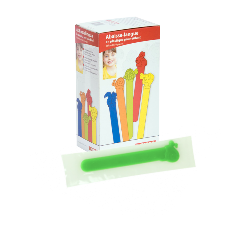Abaisse-langues en plastique Gima pour enfants (boite de 50)