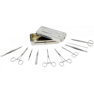 Boite de petite chirurgie complète en inox avec instruments Holtex