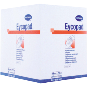 Compresse de gaze oculaire stérile Eycopad – 5.6 x 7 cm (boite de 25)