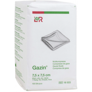 Compresses de gaze tissées non stériles LR Gazin – 17 fils (sachet de 100)