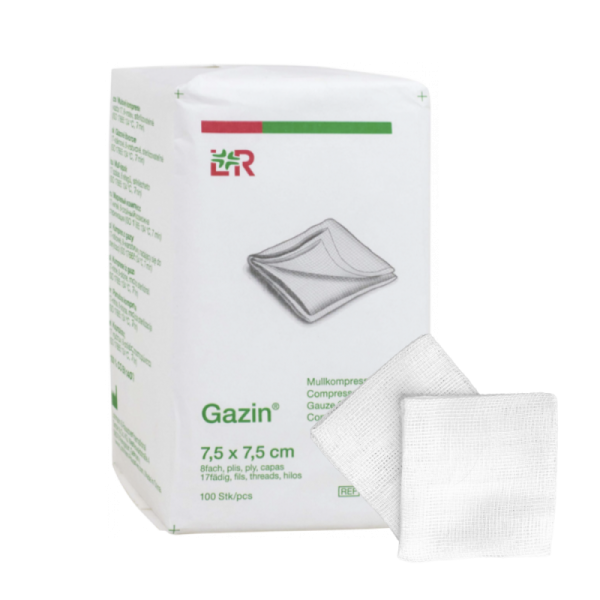 Compresses de gaze tissées non stériles LR Gazin – 17 fils (sachet de 100)