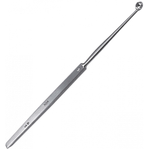 Curette dermatologique fine pleine en inox - 16 cm