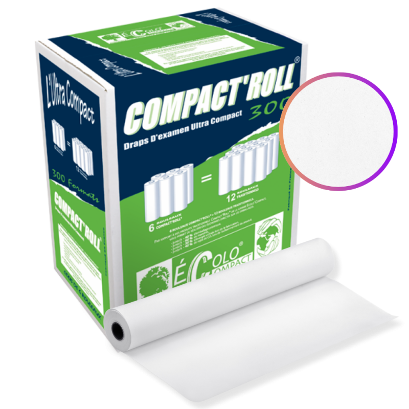Draps d’examen ouate lisse Compact’roll (carton de 6)