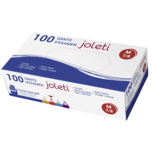 Gants vinyle Joleti non poudrés non stériles (boite de 100)