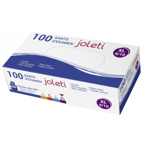 Gants vinyle Joleti non poudrés non stériles (boite de 100)