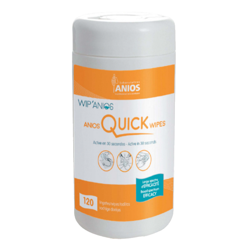 Lingettes désinfectantes sans alcool Anios Quick Wipes thé vert (boite de 120) DLU au 01/07/2025