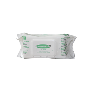 Lingettes désinfectantes épaisses avec alcool Aseptonet (sachet de 100)