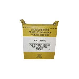 Lot de 5 conteneurs carton pour déchets médicaux - 50 Litres