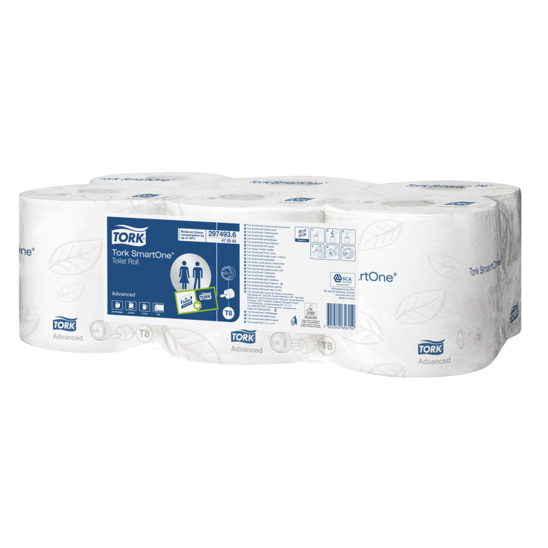 Papier toilette pour Tork SmartOne (6 rouleaux de 1150 formats)