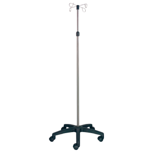 Pied à sérum tige inox 4 crochets Holtex