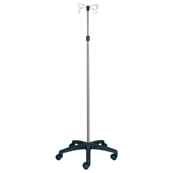 Pied à sérum tige inox 4 crochets Holtex