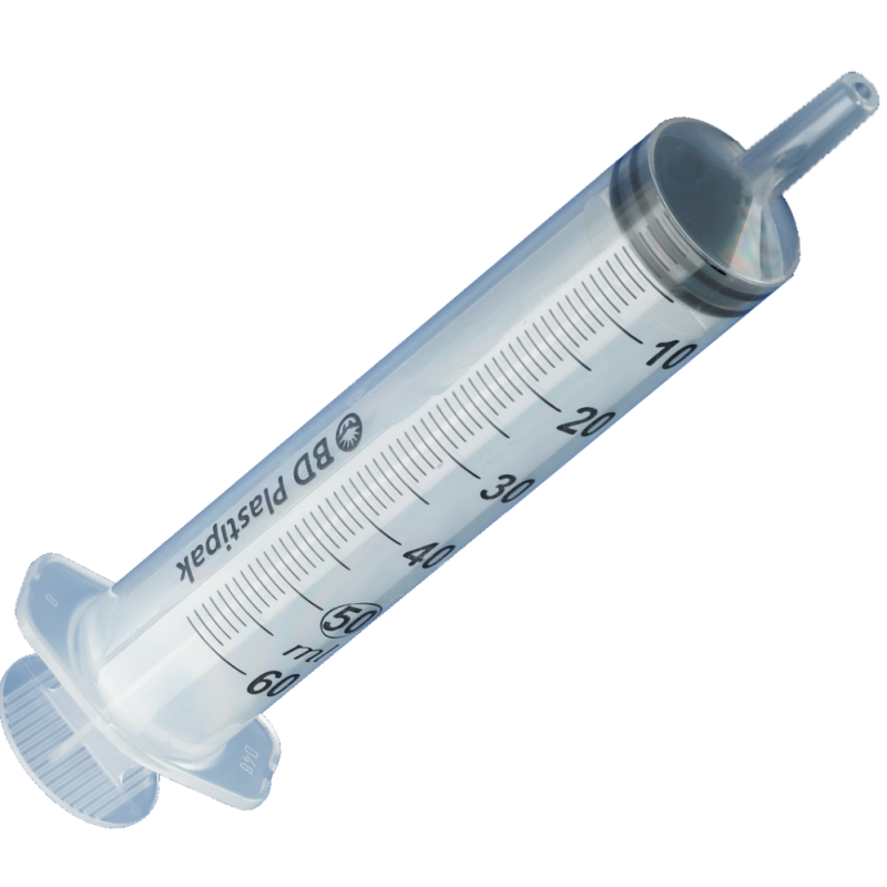 Seringues 3 pièces BD Plastipak 50 ml sans aiguille; embout cathéter (boîte de 60)