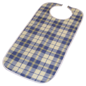 Serviette bavoir de protection pour adulte (vinyl/coton)