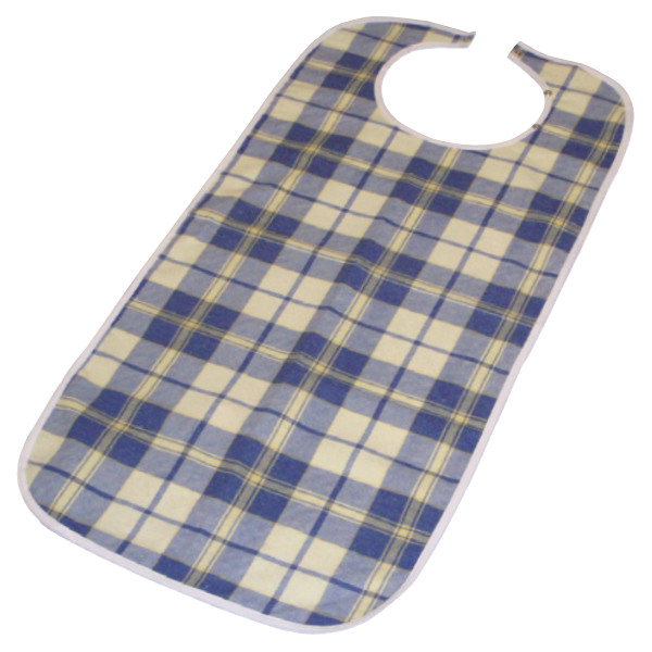 Serviette bavoir de protection pour adulte (vinyl/coton)
