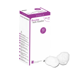 Tampons de boule de gaze non tissés en sachets stériles (boite de 20 ou 30)