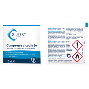 Tampons imprégnés d’alcool à 70% (boite de 1000)