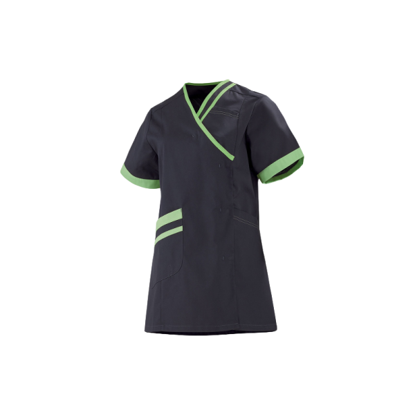 Tunique médicale femme Lafont Lilée (gris charcoal et vert)