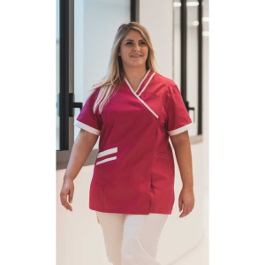 Tunique médicale femme Lafont Lilée (rose et blanc)