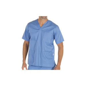 Tunique médicale mixte polyester/coton (bleu)
