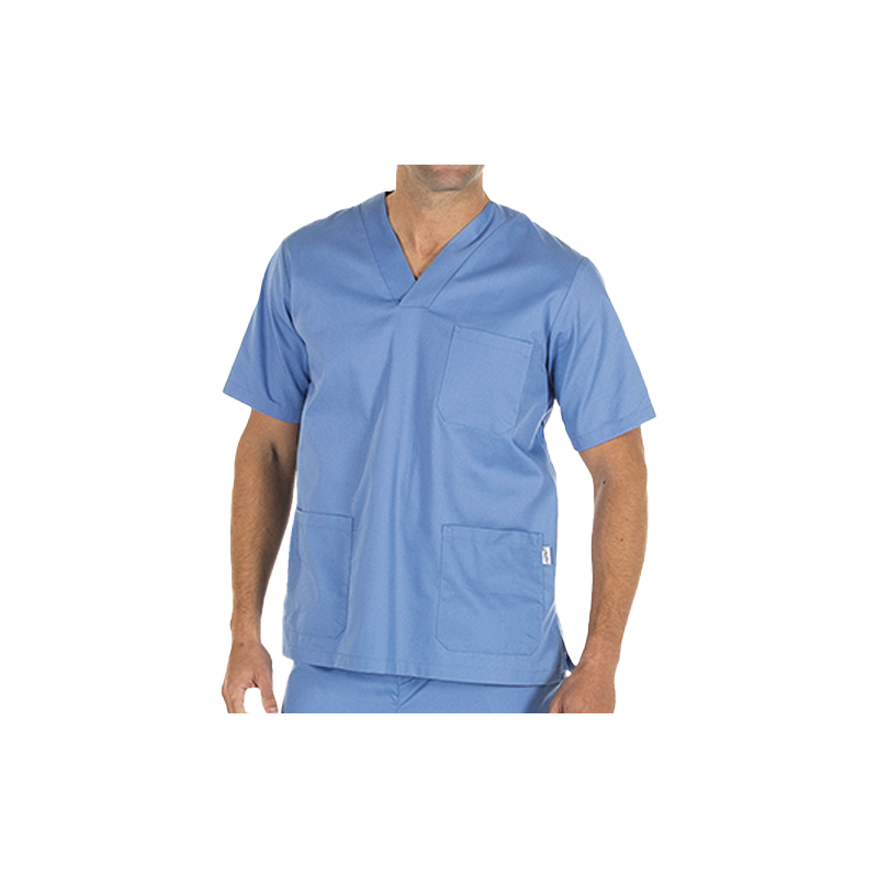 Tunique médicale mixte polyester/coton (bleu)